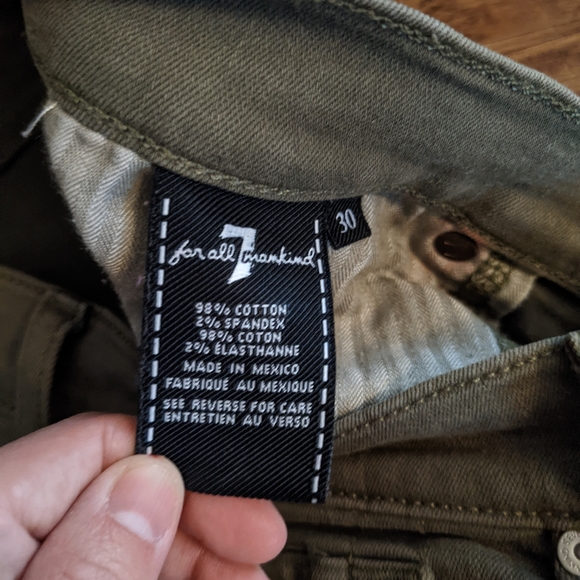 7 for all mankind Light Green Jeans Women's Size 30 - Picture 7 of 8
